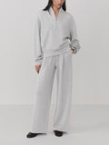 The Extra Wide Leg Pant 29.5 in Light Grey Marl