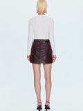 Abi Mini Skirt in Cabernet