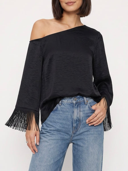That's So Fringe Top in Black