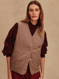 Lori Reversible Gilet in Ash Taupe & Birch