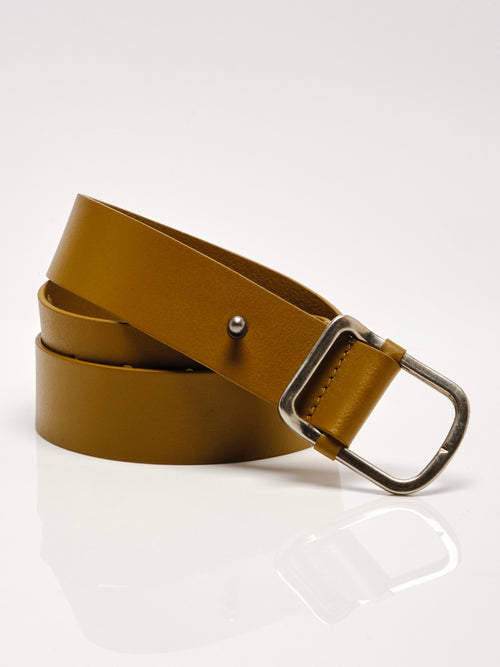 WTF Gallo Leather Belt in Tapenade