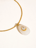 Attica Stone CZ Pendant Necklace in White