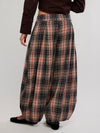 Moonflower Plaid Balloon Pant in Black Combo