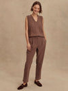 Kay Cable Knit Vest in Deep Taupe