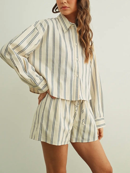 Line Dance Shirt in Blue Stripe