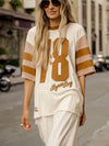 Homecoming Oversized Biker Tee in Stone