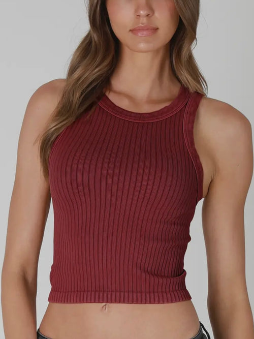 Vintage Vibes Tank in Ruby Wine