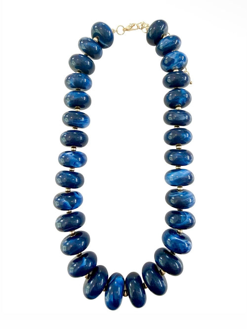 Liberty Chunky Beaded Necklace in Navy