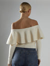 Dust Your Shoulders Off Knit in Cream