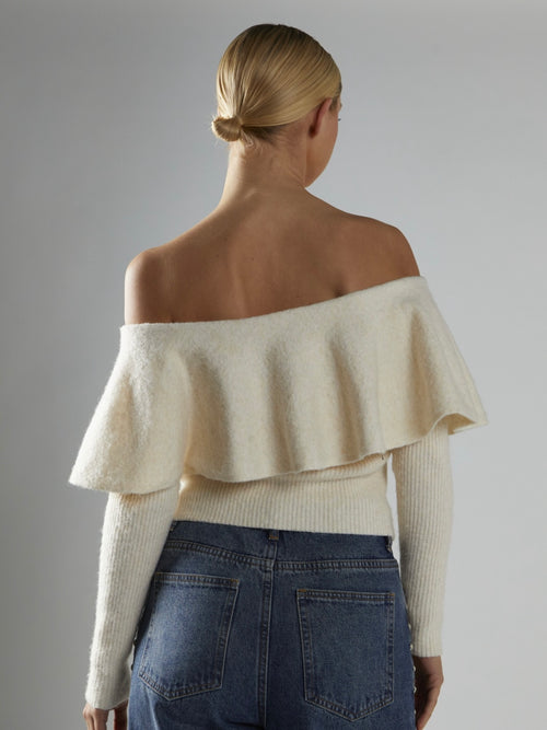 Dust Your Shoulders Off Knit in Cream