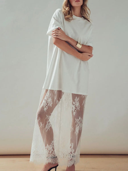 Play Me Your Mix Tape Dress in White