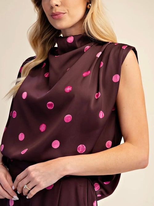 Polka Your Dot Blouse in Plum