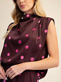 Polka Your Dot Blouse in Plum