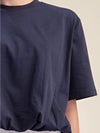 Bubbling Over Cropped Tee in Navy