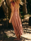 Cecelia Midi Dress in Burnt Henna Combo