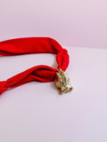 Red Scarf Razorback Necklace