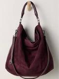 Suzie Suede Slouch Tote in Fig