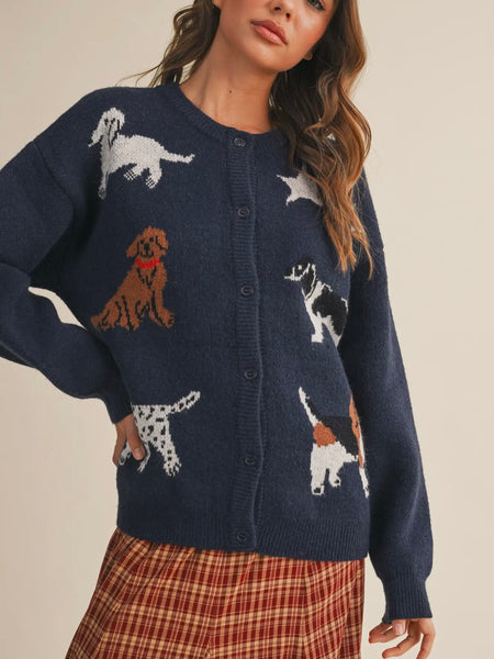 In the Doghouse Cardigan in Navy
