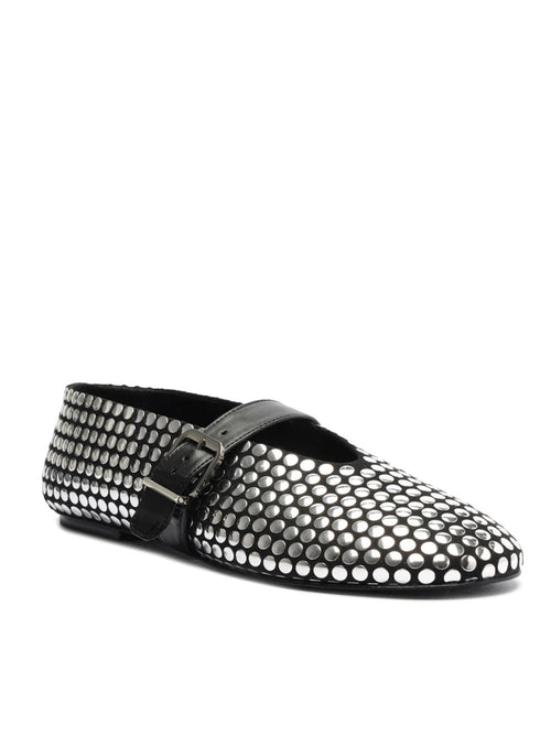 Eiza Studs Suede Flat in Black