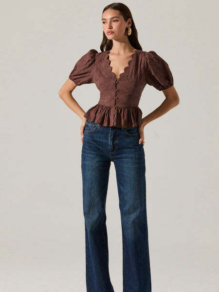 Arely Top in Brown