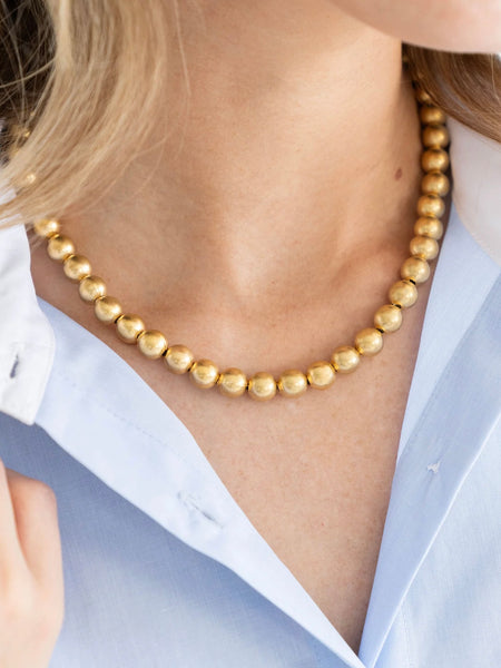 Mini Margaret Bead Necklace in Gold