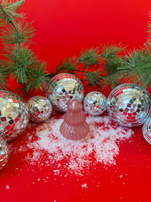 Mini Mercury Glass Tree in Pink