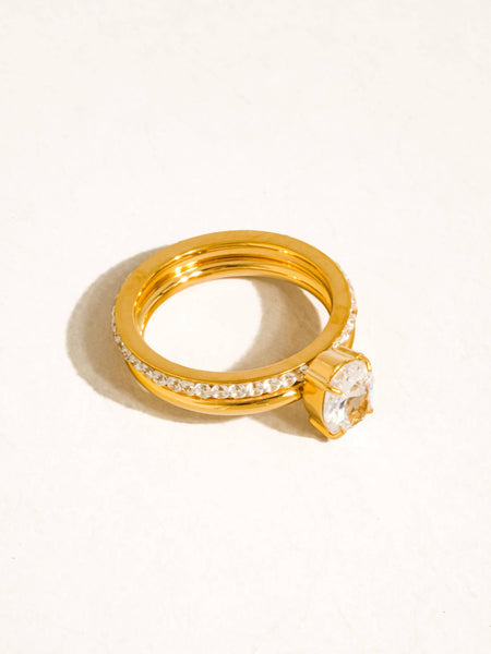 Neve Oval CZ Stack Ring