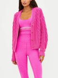 Teagan Cardigan in Electric Pink Cable