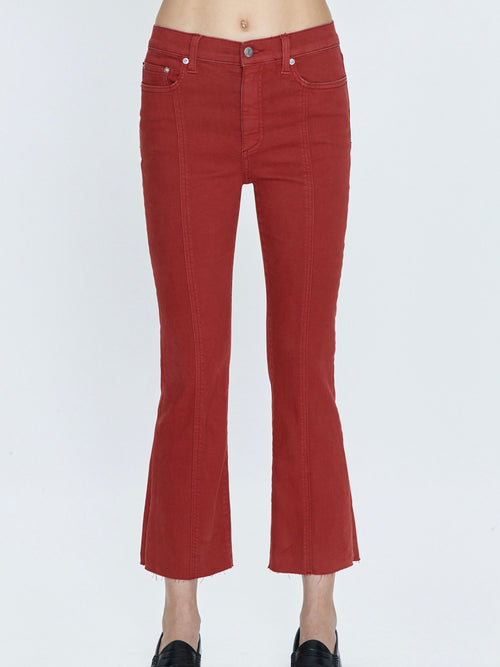 Lennon Seamed Pant in Rouge