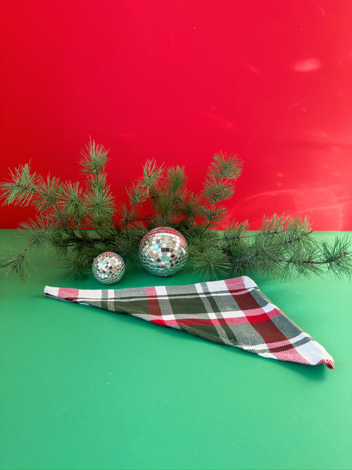 Flannel Dog Scarf in Classic Christmas