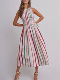 Under The Big Top Maxi Dress in Multi Stripe