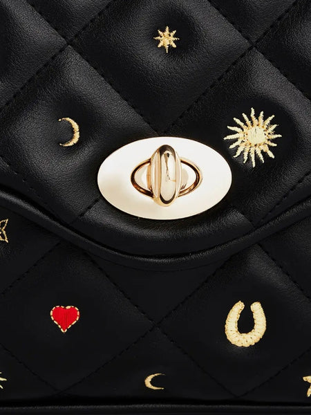 Mary Motif Quilted Crossbody Clutch