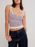 Striped Simply Soft Cami in Peri Combo