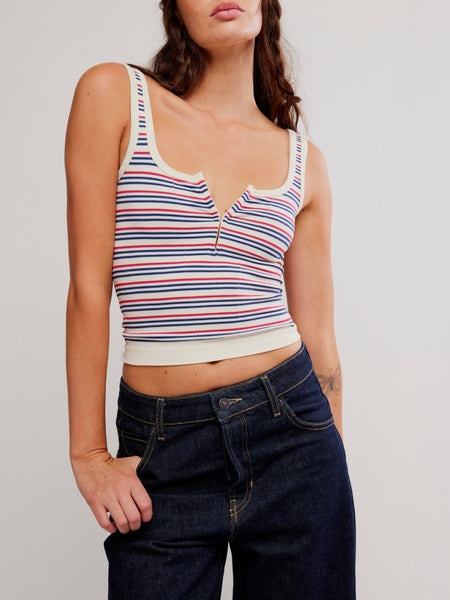 Striped Simply Soft Cami in Peri Combo