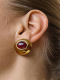Pine Red Stone Studs