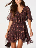 Lilah Dress in Eggplant Floral