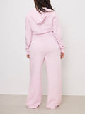 Brushed Fleece Wide Leg Pant in Washed Cotton Candy