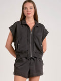 Zip It Up Vest in Black