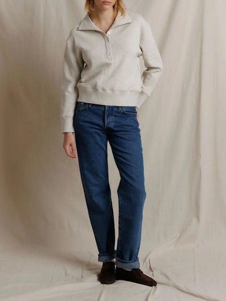 Zia Collared Henley in Oatmeal