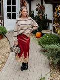 Sassy But Sweet Midi Skirt in Burgundy