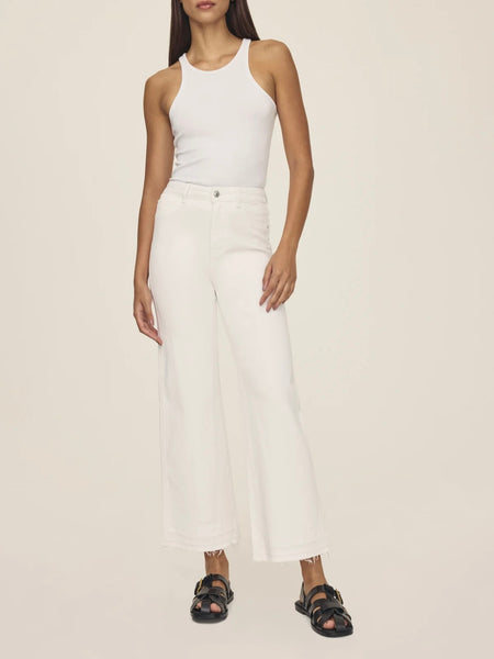 ICN Cropped Wide Leg Jean in Optic