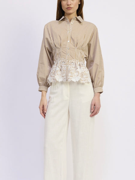 Juliette Top in Mustard Stripe