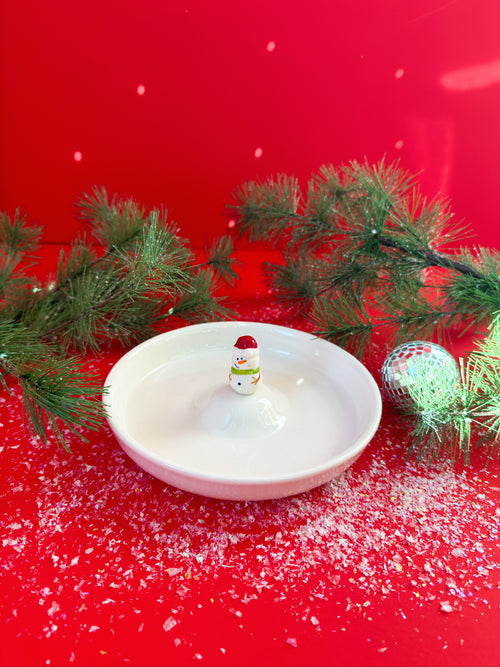 Holiday Stoneware Dish in Snowman