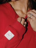 Woo Pig Henley Top in Red