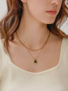 Mare Square Pendant Stack Necklace