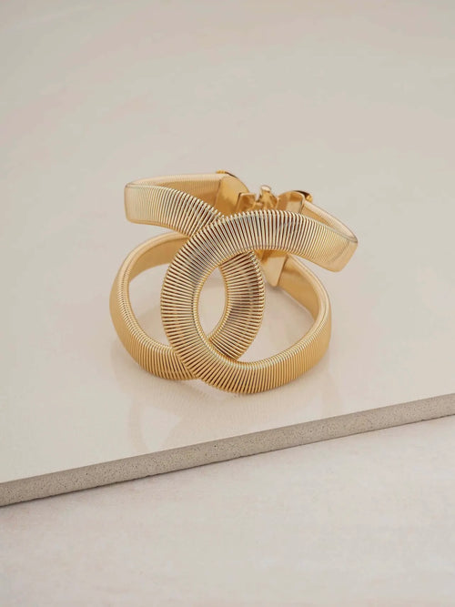 Abstract 18k Gold Plated Cuff