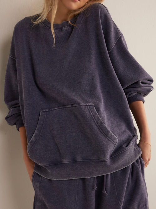 Slow It Down Pullover in Peacoat