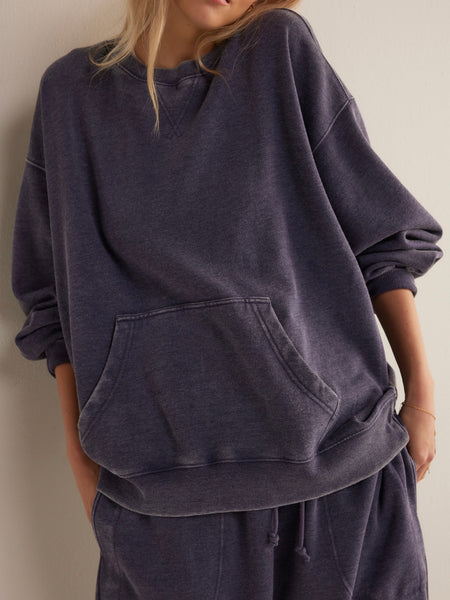 Slow It Down Pullover in Peacoat