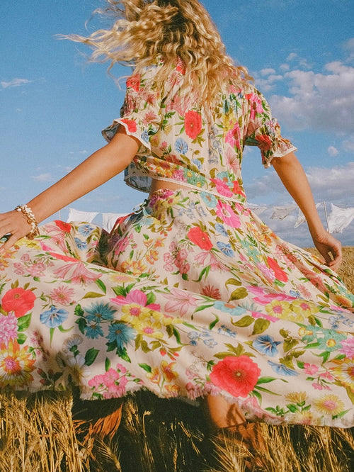 Valley of the Dolls Maxi Skirt in Opal