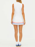 Bria Dress in Bright White Horizon